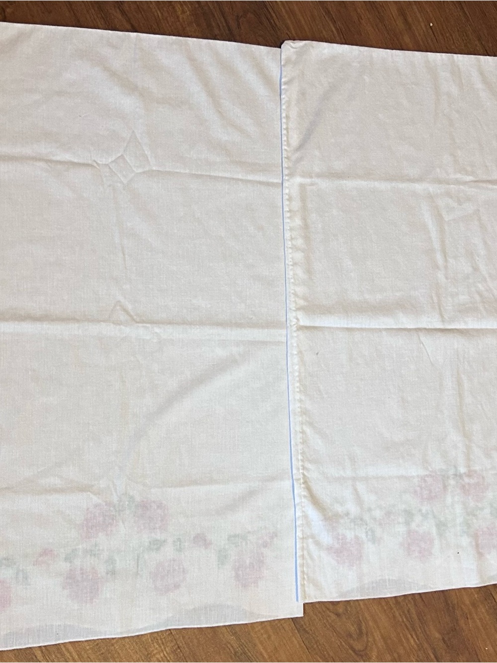 Vintage White Pillowcases with Pink Rose Embroidery - Picture 6 of 6